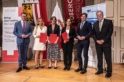v.l.: Wirtschafts- und Forschungs-Landesrat Markus Achleitner, FH-Professorin Marina Luketina, FH-Professorin Silke Preymann, FH-Professorin Sonja Straßer, FH-Prof. DI Dr. Heimo Losbichler (Dekan der FH OÖ Fakultät Steyr) und Dr. Gerald Reisinger (Präsident der FH OÖ).